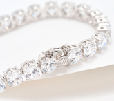 Diamonique Classics Blossom Cut Sterling Silver Tennis Bracelet